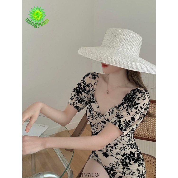 Đồ Bơi Một Mảnh Mỏng Một Mảnh Che Bụng Màu Trơn Mùa Hè Mới Cho Nữ