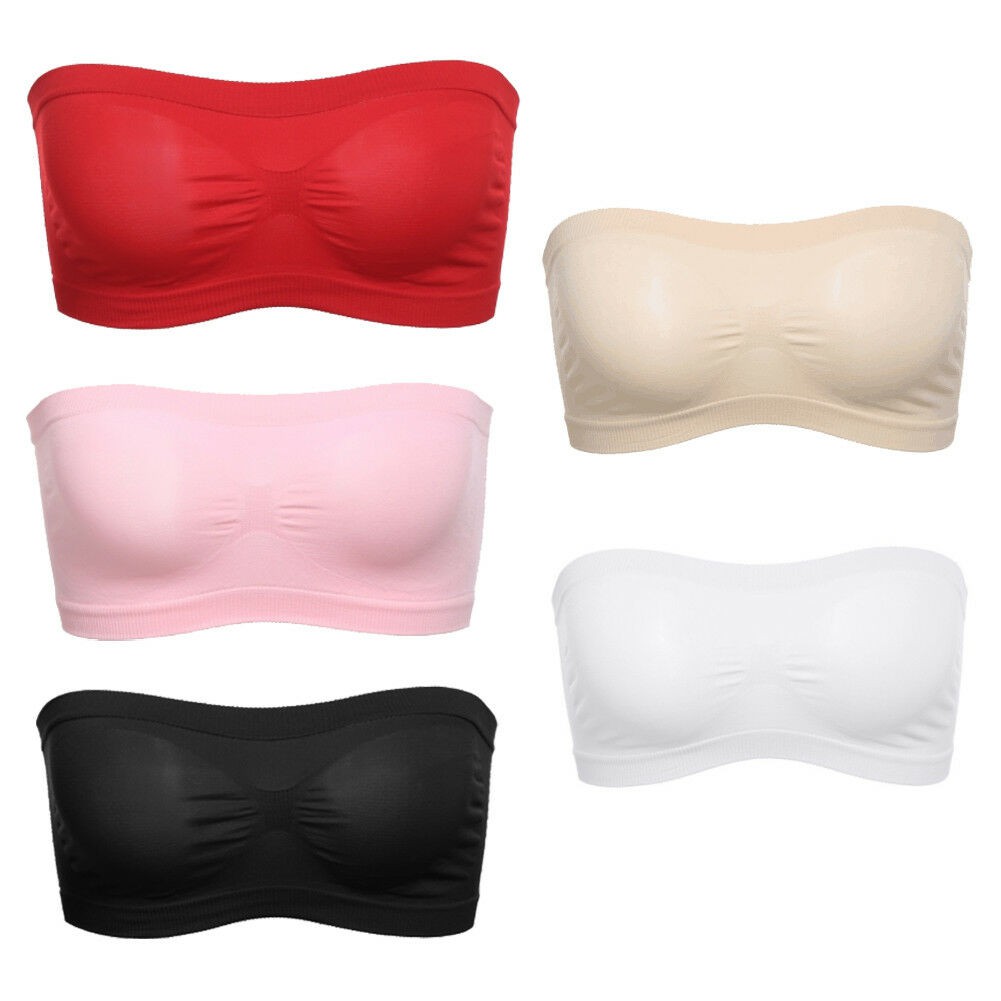 Womens Seamless Solid Ruched Elastic Boob Bandeau | BigBuy360 - bigbuy360.vn