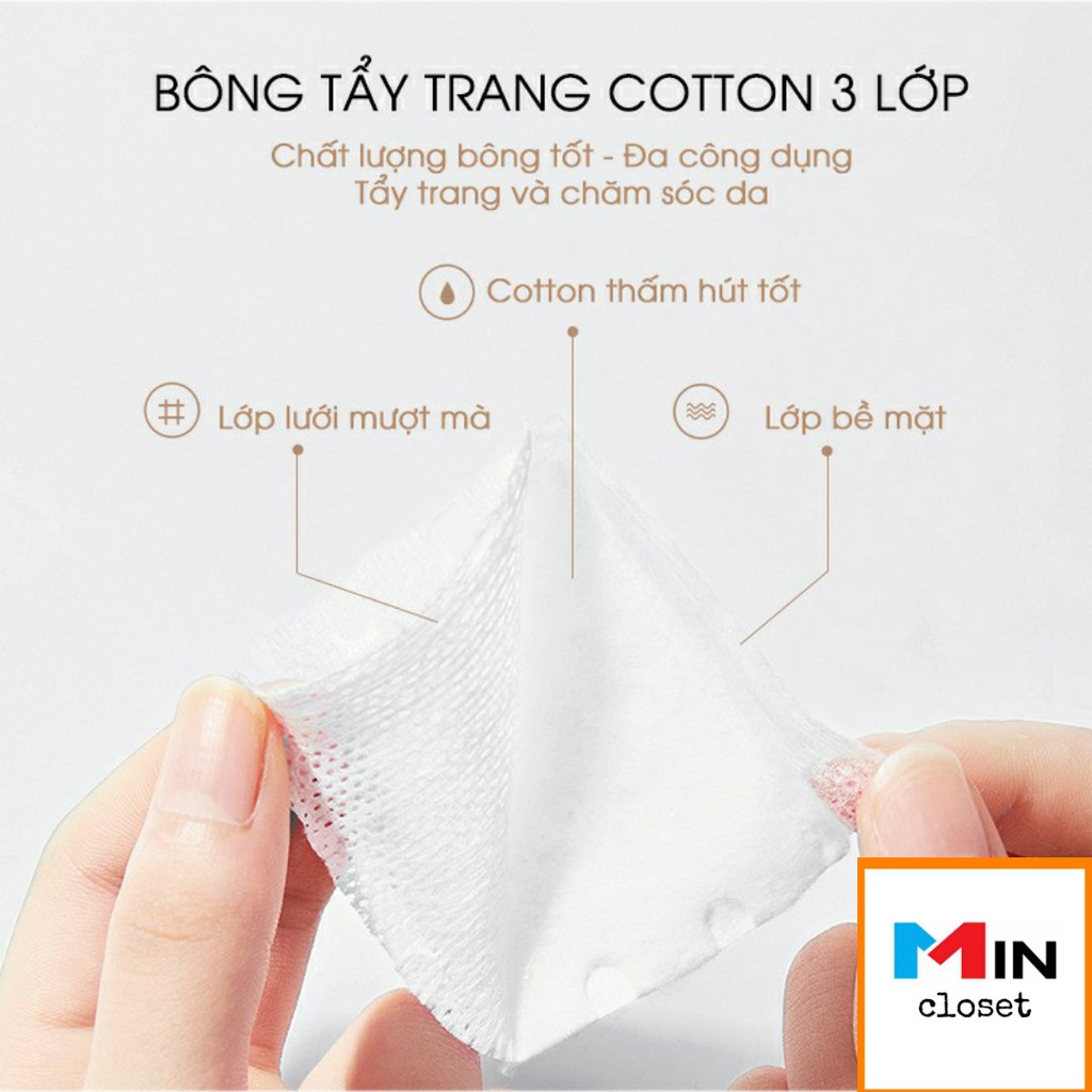 Bông Tẩy Trang💖FREESHIP 50K💖 M'AYCREATE Ba Lớp COTTON Mềm Mịn Dai 230 miếng | WebRaoVat - webraovat.net.vn