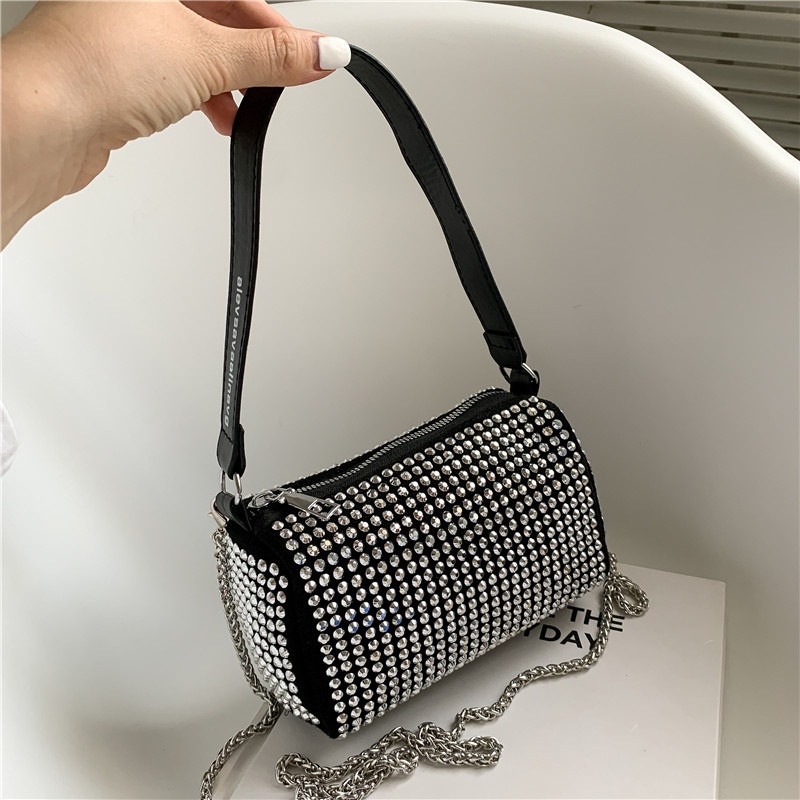 Túi xách nữ BB đính đá thời trang có dây xích đeo chéo