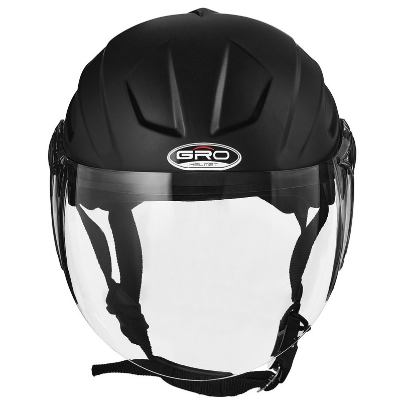 Mũ bảo hiểm nam nửa đầu có kính dài GRO HELMET st22 , sơn trơn vân thể thao cá tính