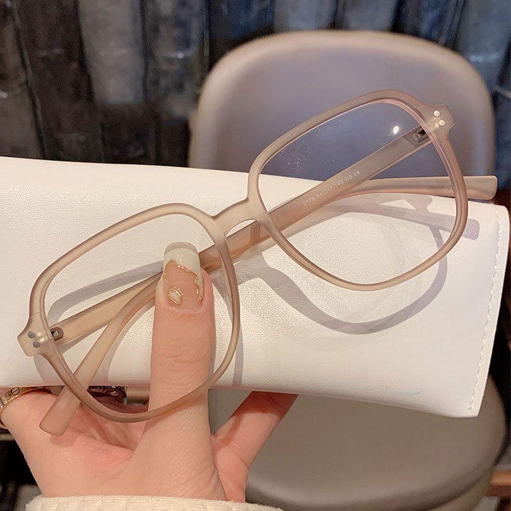 Mắt Kính Chống Ánh Sáng Xanh Tròng Trong Suốt Phong Cách Retro Dành Cho Nữ