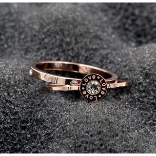 Bộ 2 Nhẫn Nữ Khắc Chữ Love Titan Không Đen TT 0929