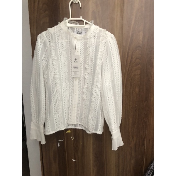 NEVA newtag set áo sơ mi trắng và chân váy hồng mới nguyên tag S/M