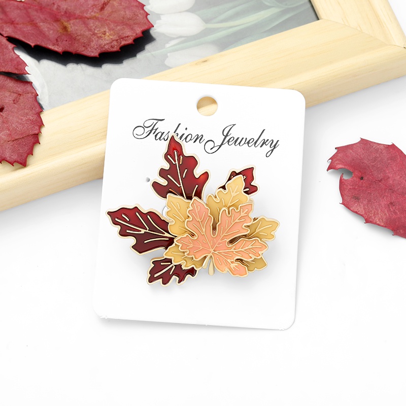 Ghim Cài Áo Hình Lá Phong Đơn Giản Sáng Tạo