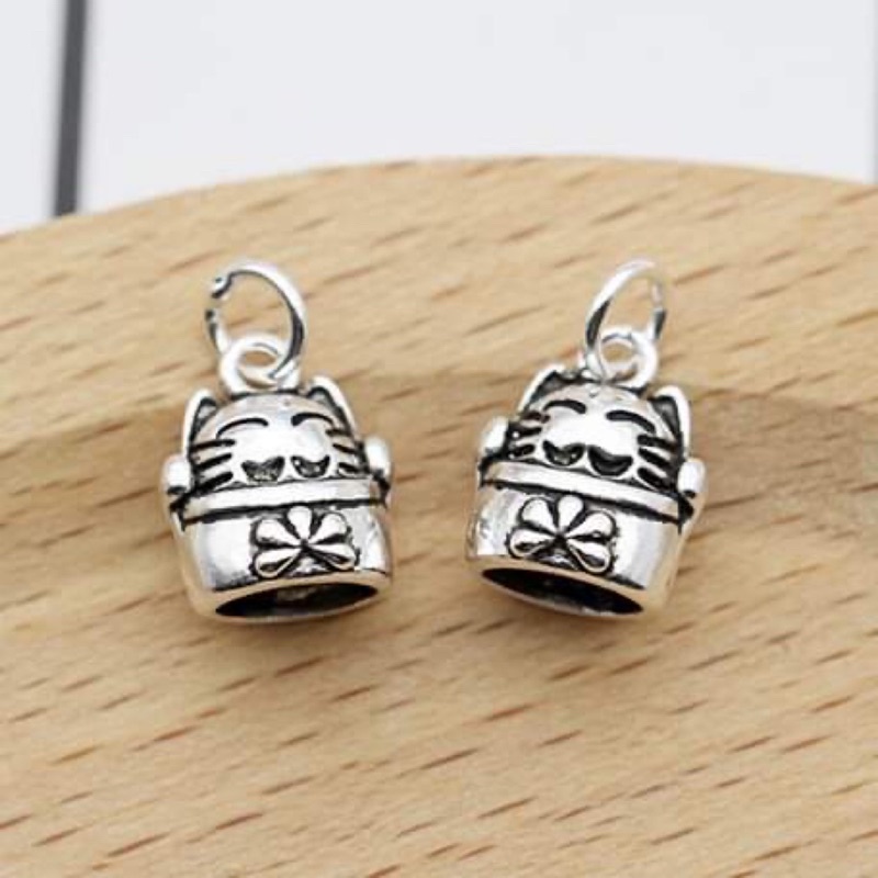 [RẺ VÔ ĐỊCH] Charm mèo thần tài bạc hàng đẹp - Bạc chuẩn loại 1 siêu đẹp, PH271