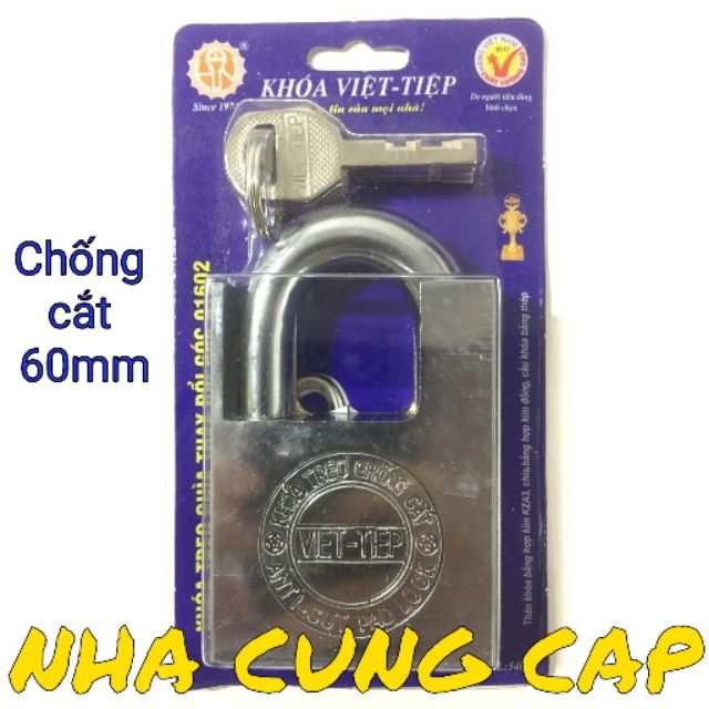 (GIÁ HỦY DIỆT) KHÓA CHỐNG CẮT VIỆT TIỆP 60mm CHÍNH HÃNG