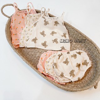 Bộ xô muslin 2 dây đáng yêu Mimo Baby cho bé