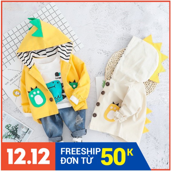 Set 3 Chi Tiết: Áo Khoác + Quần Jean + Áo Thun Khủng Long Siêu Rẻ- Hàng Cao Cấp