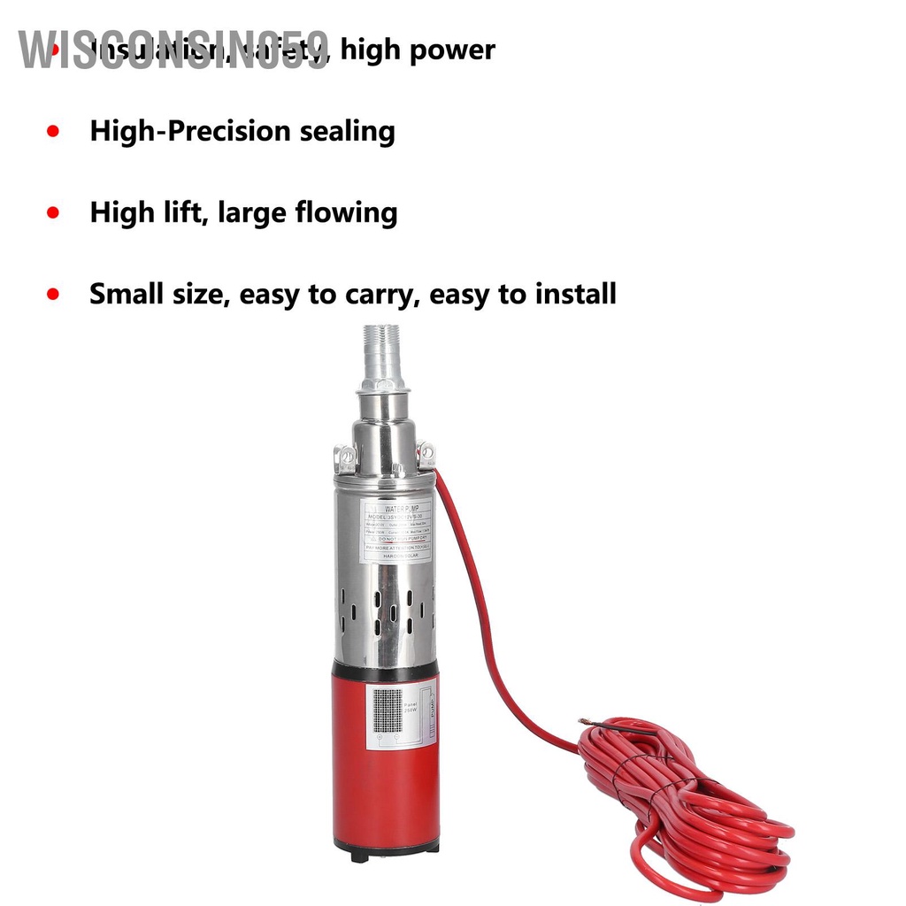 [Hàng Sẵn] Máy bơm nước năng lượng mặt trời DC 12V Red High ‑ Vít nâng chìm cho thuyền đánh cá Hồ nuôi Tưới nông nghiệp【Wisconsin059】
