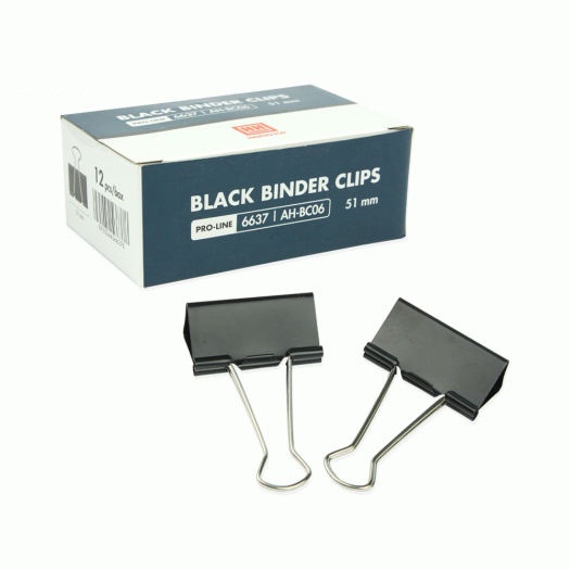 1 Hộp Kẹp Bướm Đen Hồng Hà Nhiều Kích Thước 19mm, 25mm, 32mm, 41mm ,51mm - Hồng Hà Hộp 12 Cái (Kẹp Giấy)