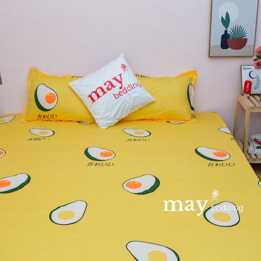Drap trải giường May Bedding ga bọc nệm kèm 2 vỏ gối poly cotton kích thước m6 hoặc m8 nhiều mẫu | BigBuy360 - bigbuy360.vn