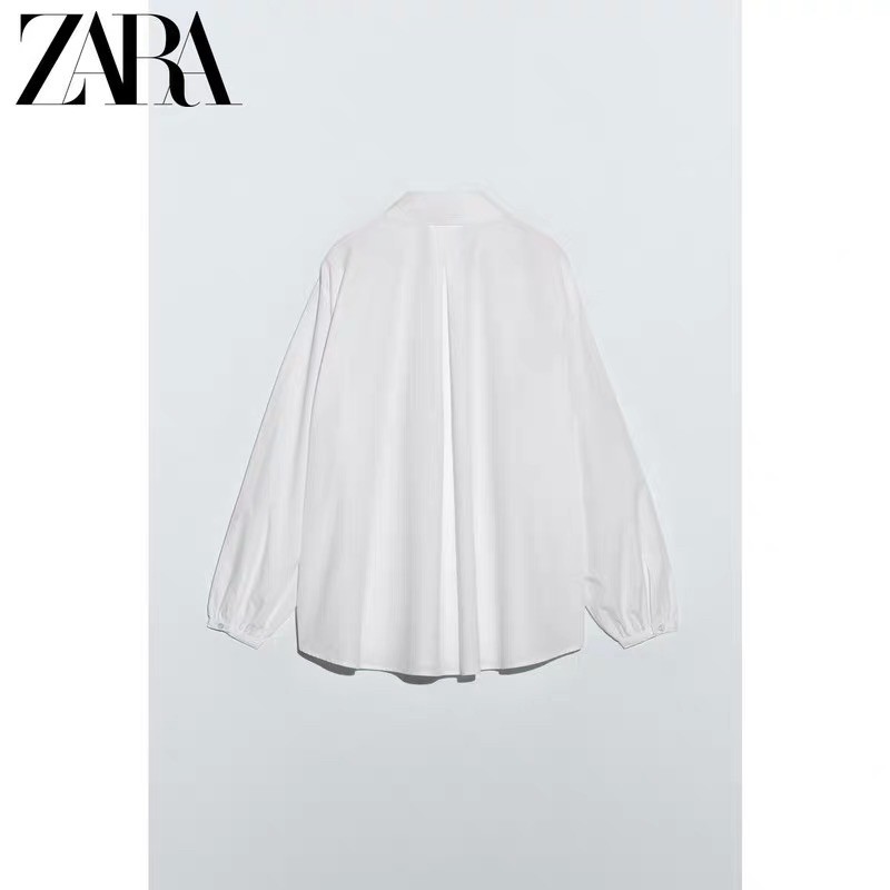 (Sẵn) Áo sơ mi trắng túi in hình Zarraaa tuồn sịn
