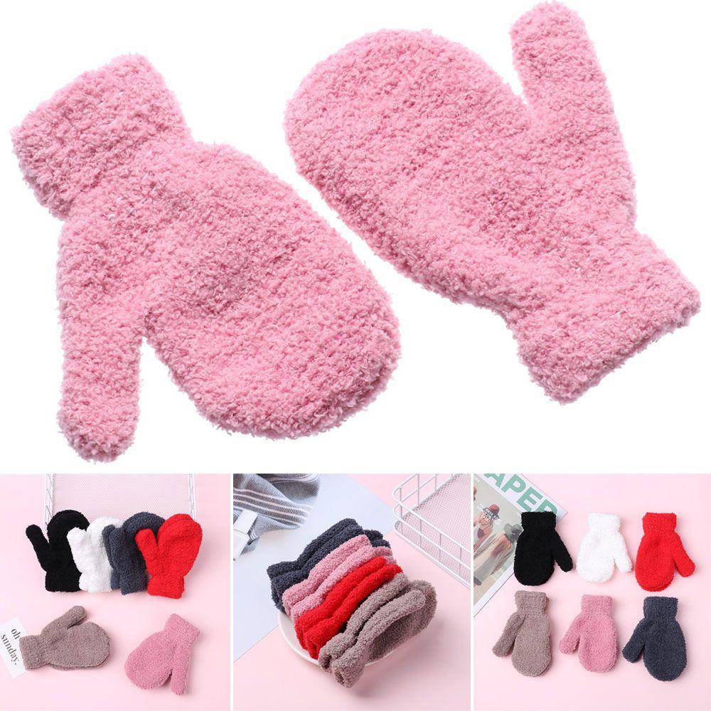 Găng Tay Giữ Ấm Mềm Mại Họa Tiết Hoạt Hình Dễ Thương Cho Bé 0-4 Tuổi