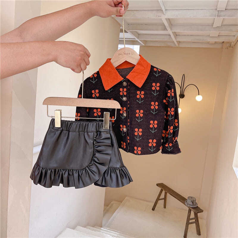 Set áo khoác và chân váy thời trang thu đông cho nữ