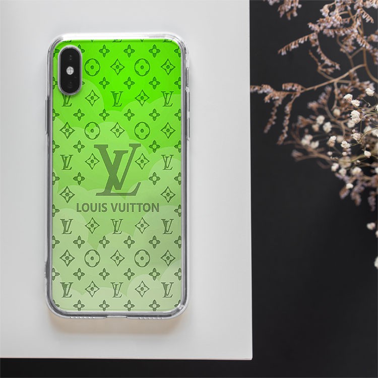 Ốp lưng họa tiết LV Louis Vuitton nền xanh lá cây cho Iphone 5 6 7 8 Plus 11 12 Pro Max X Xr BRD20210011