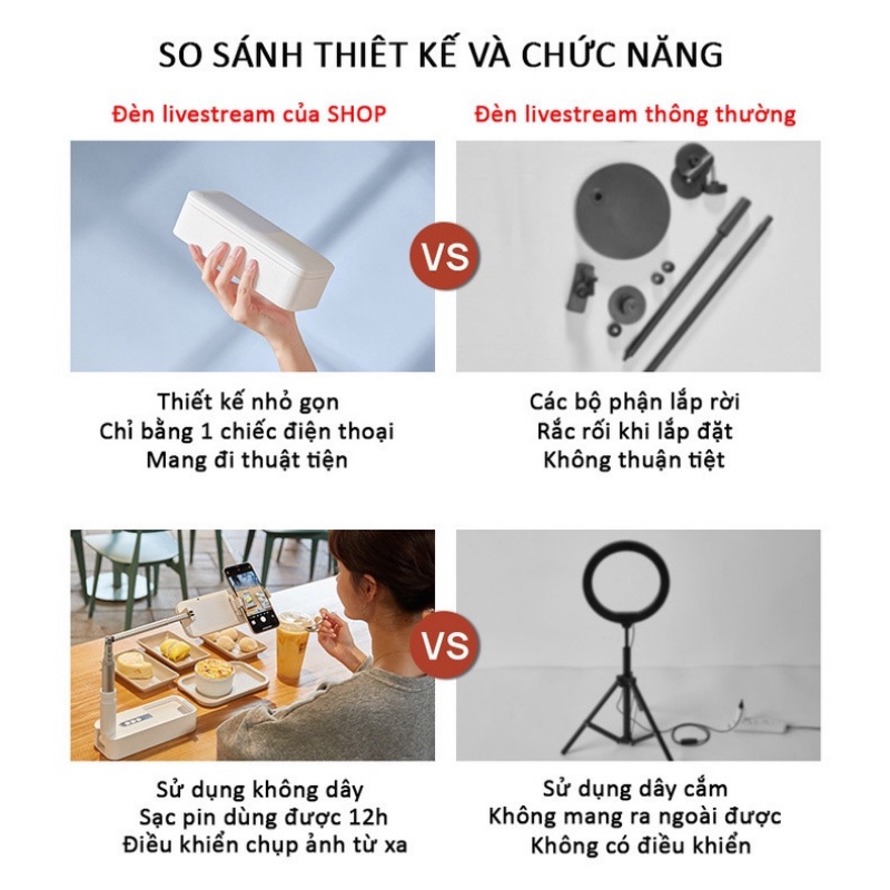 Đèn Livestream Bán Hàng Gập Gọn Stand Box V6 Xoay 360 Độ Đa Năng Có Điều Khiển Từ Xa - Bảo Hành 12 Tháng