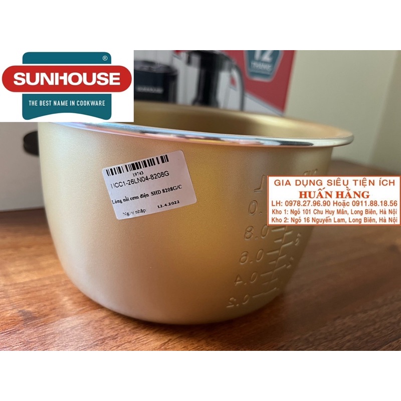 Chính hãng Lòng nồi cơm điện Sunhouse SHD8208G và SHD8208C