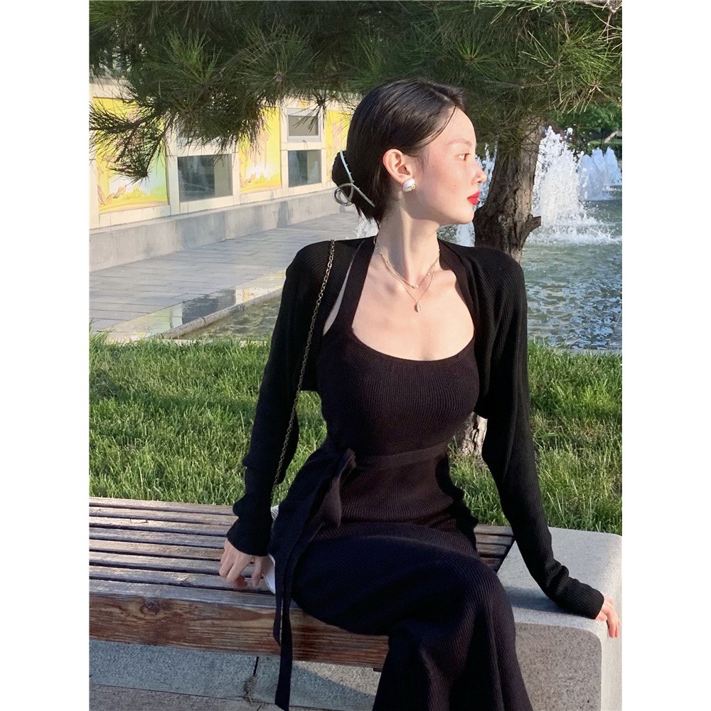 Đầm body dây chồng cổ, váy ôm sát cột dây eo - 25 store