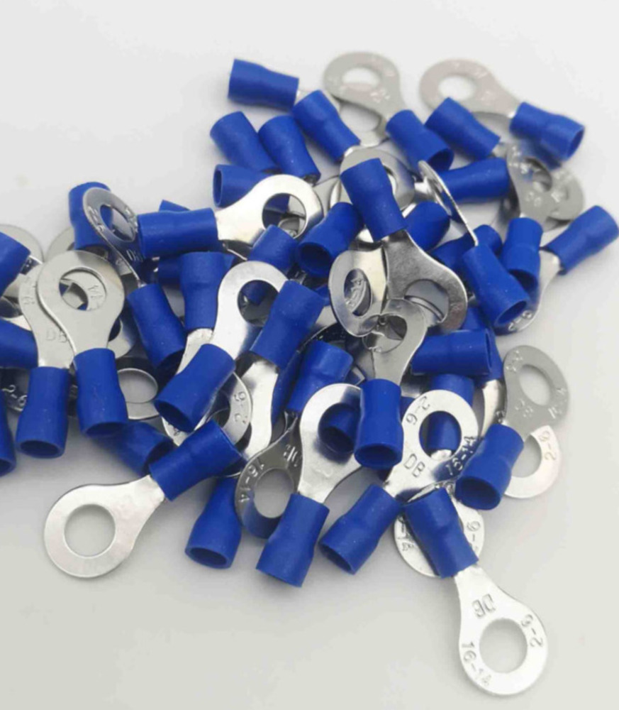 Bộ 50 cái nhẫn đấu dây tròn cách điện 1.5-2.5mm ² AWG 14-16 Imax 27A màu xanh dương