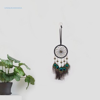 Vòng bắt giấc mơ Dream Catcher phối lông công trang trí nội thất