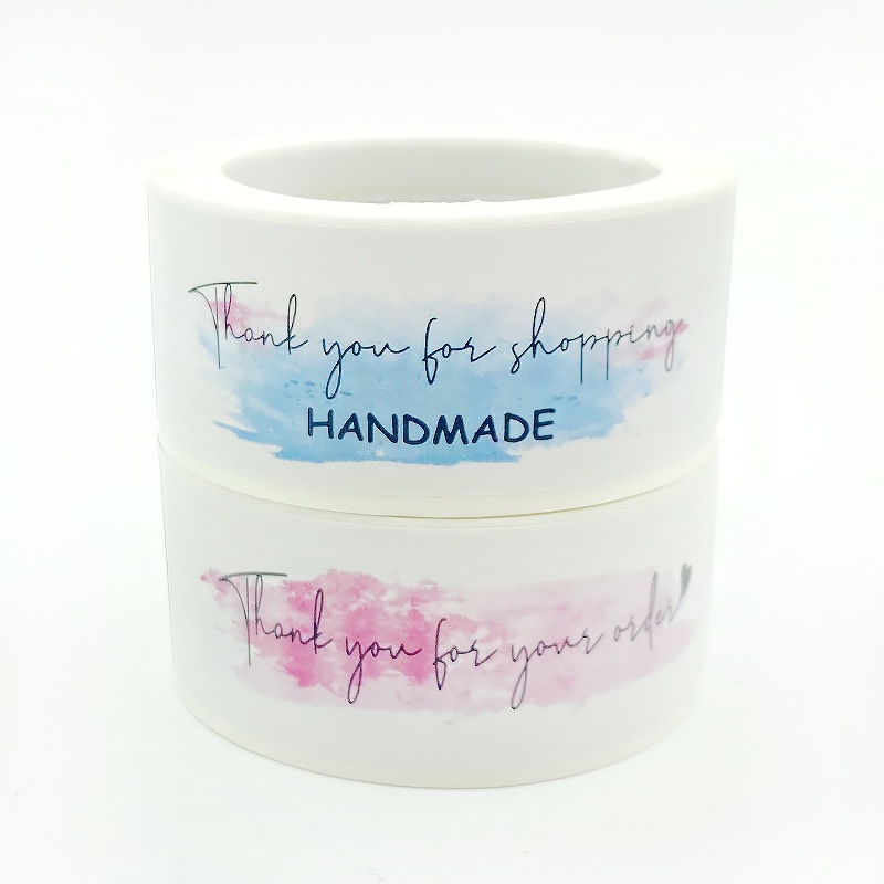 Cuộn 125 tag thank you for shopping, thank you for your order, Tag cảm ơn, sticker thank you, tem cảm ơn