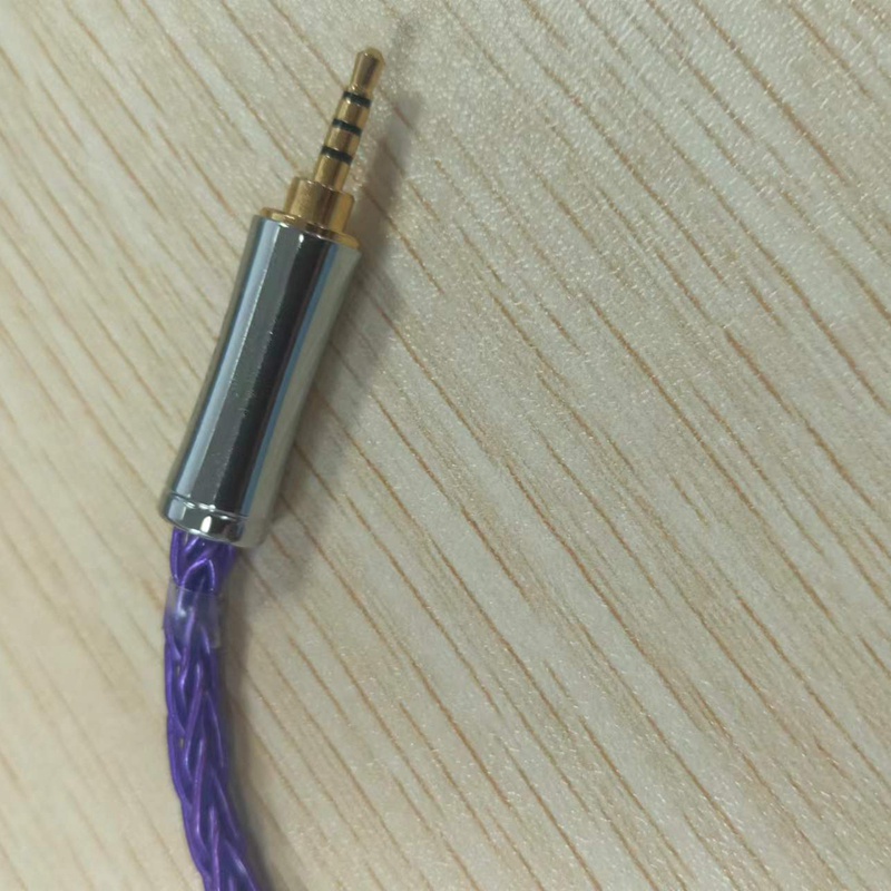 Dây Cáp Tai Nghe 8 Dây Bằng Đồng Màu Tím Bạc Phù Hợp Với Mọi Người Mẫu Tai Nghe