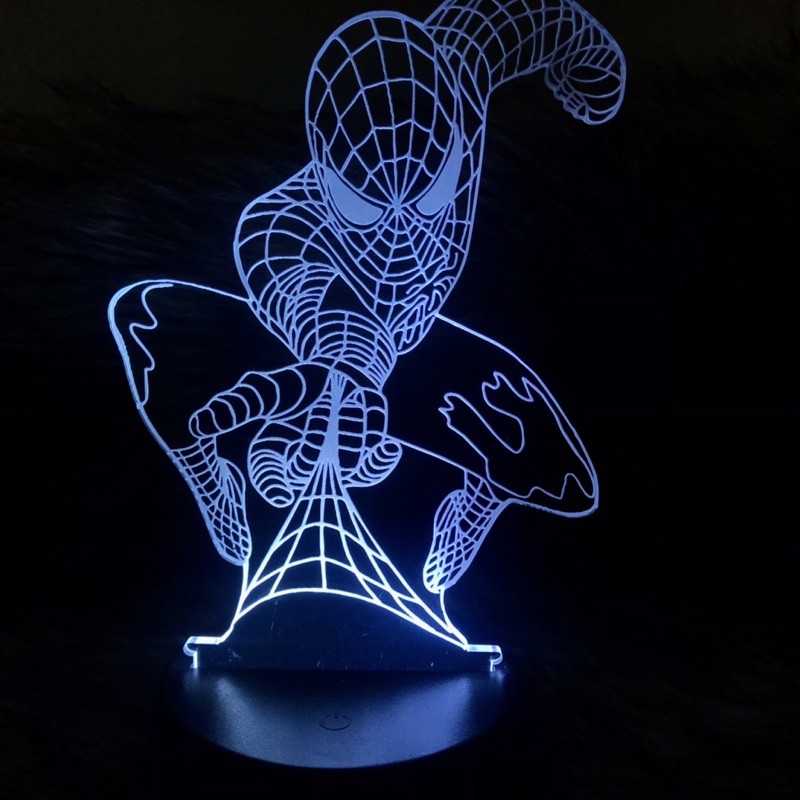 Marvel Đèn Led 3d Người Nhện Độc Đáo Spiderman Siêu Anh Hùng Spuper Hero Đèn Led 16 màu