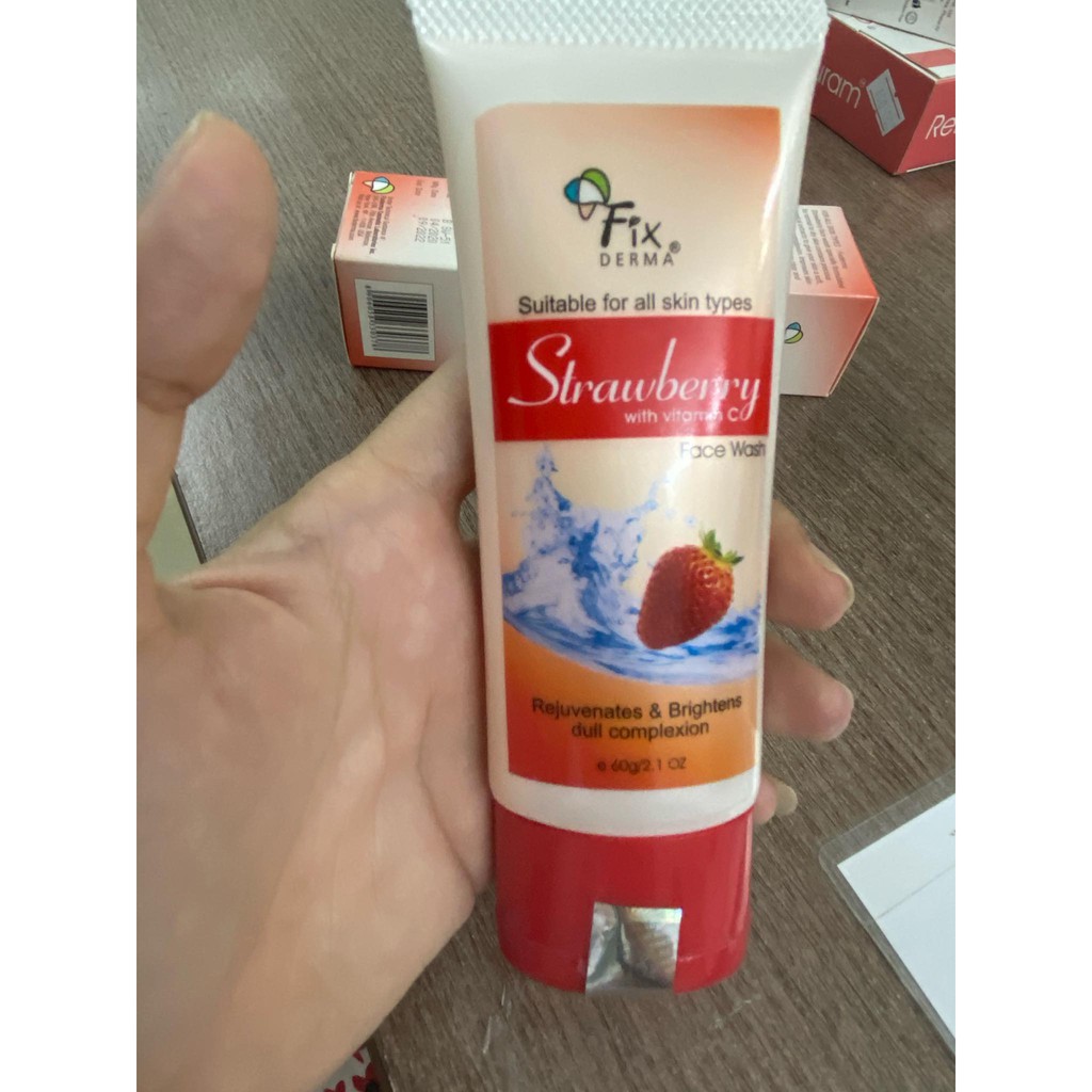 [FIXDERMA CHÍNH HÃNG] Sữa rửa mặt sáng da, trẻ hóa làn da Fixderma Strawberry Face Wash (60g)