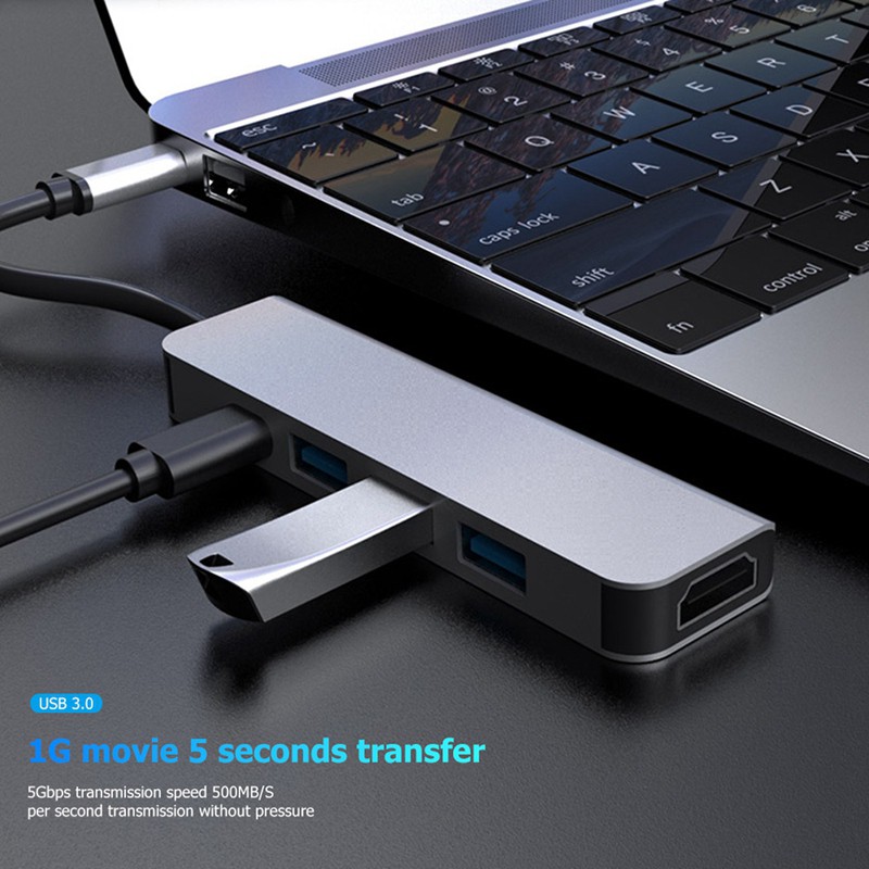 Bộ Chuyển Đổi Type C Sang Hdmi 4k 5 Trong 1 Cho Laptop Usb 3.1 Type-C Sang Usb3.0 Hub + Usb-C Pd + Hdmi | BigBuy360 - bigbuy360.vn