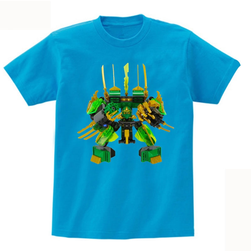 Hoạt Hình Áo Thun Cotton In Hình Lego Ninjago Thời Trang Mùa Hè Cho Bé