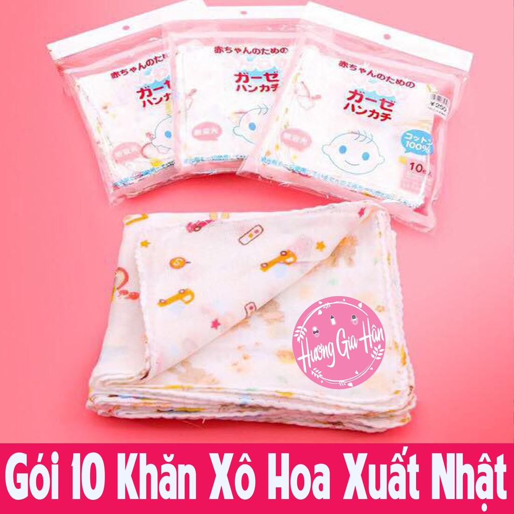 Gói 10 Khăn Xô In Hoa Cao Cấp Hàng Xuất Nhật