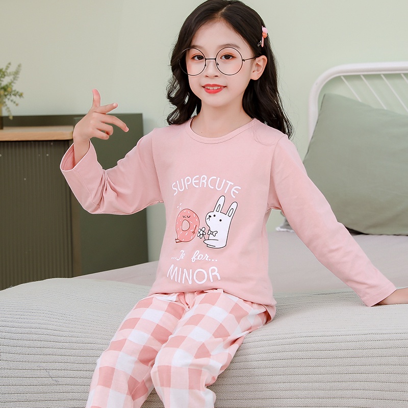 ABreeze Bộ Đồ Ngủ Vải Cotton Mỏng Mềm Mại In Họa Tiết Hoạt Hình Dễ Thương Dành Cho Bé Cỡ 100-180