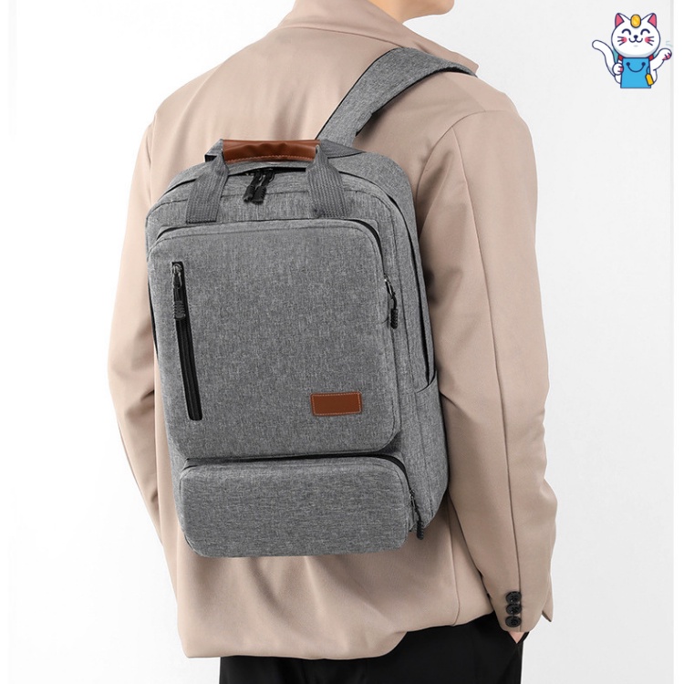 Balo Laptop Ba Mảnh Cao Cấp Đựng Sách Vở Máy Tính Laptop Hộp Bút
