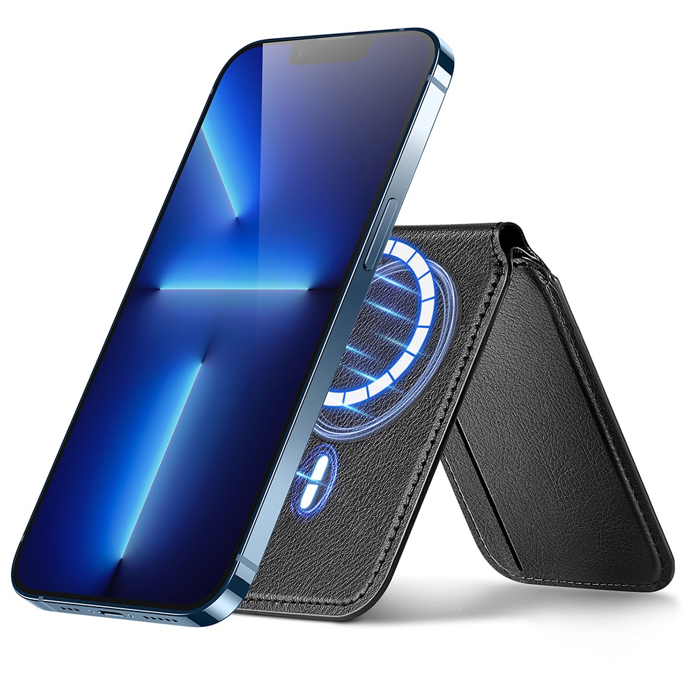 Ví Da ESR Magnetic Kiêm Giá Đỡ HaloLock Vegan Leather Wallet Stand Có Thể Điều Chỉnh Dành Cho iPhone