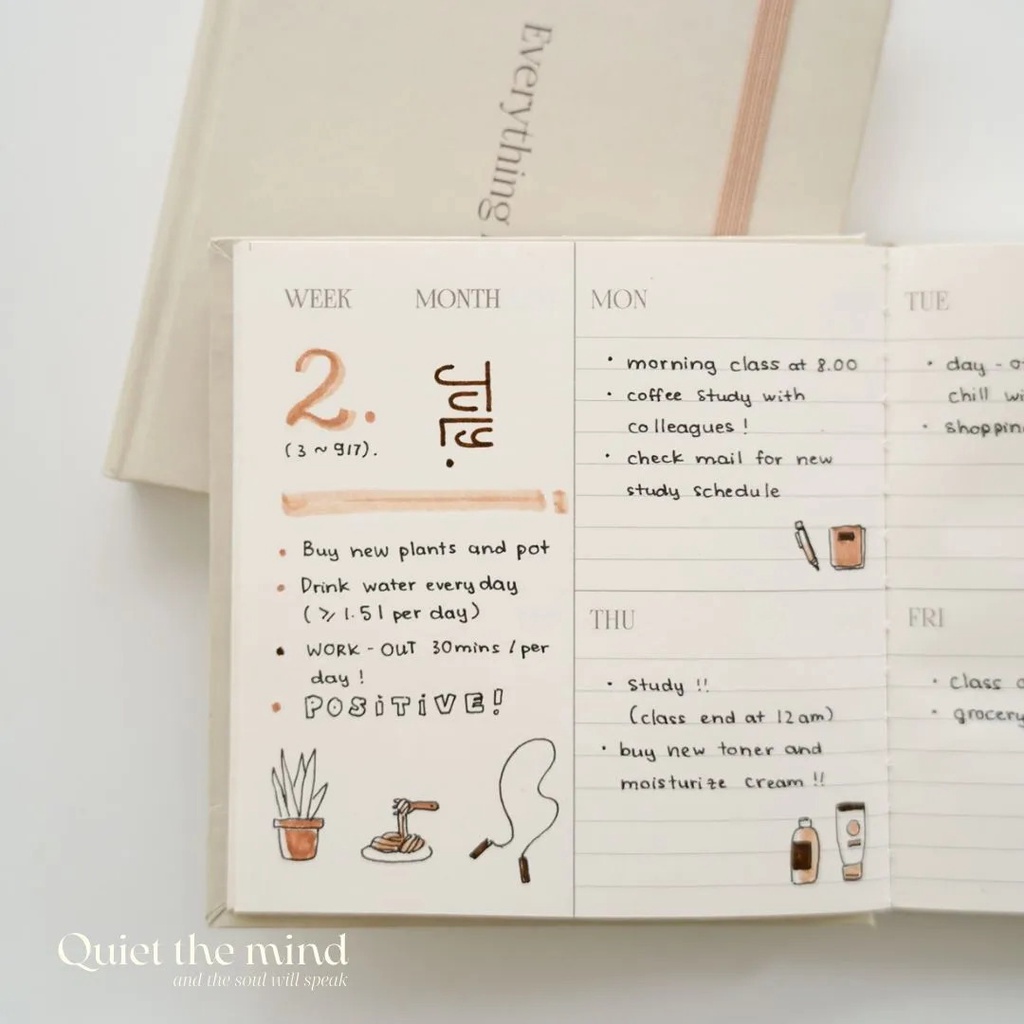 Sổ Vuông CRABIT Kế Hoạch Tuần Weekly Planner 130gsm 144 trang - BE