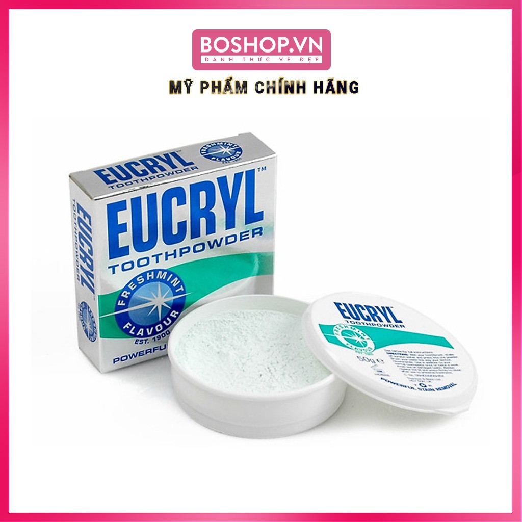 Bột Tẩy Trắng Răng Eucryl Freshmint Stain Removing 50gr