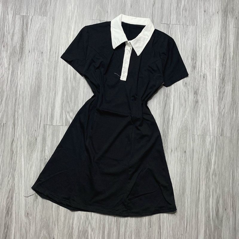 Đầm chữ A phối cổ polo