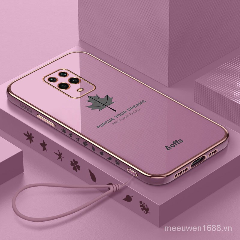 Ốp điện thoại QIANZI họa tiết lá phong thời trang cho Redmi Note 9 PRO Redmi Note 9S Redmi Note9S