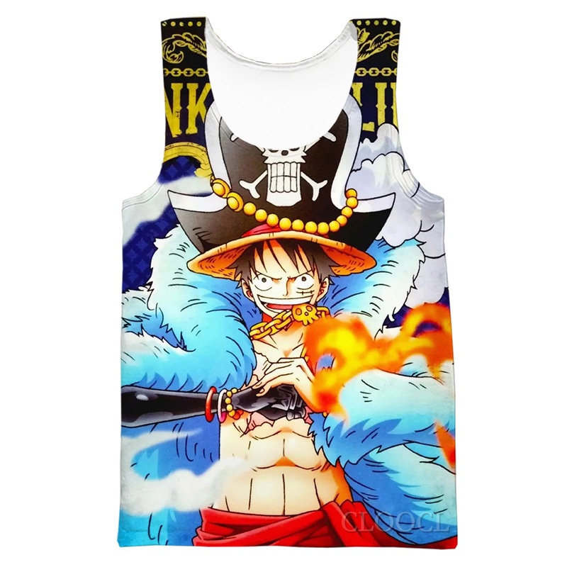 Áo Thun Ba Lỗ In Hoạt Hình One Piece 3d Thời Trang Unisex Cá Tính