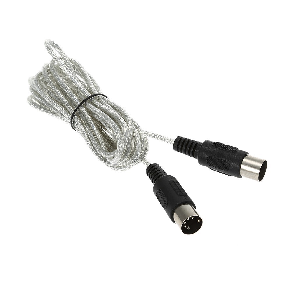 T&T 3m / 10ft MIDI Extension Cable 5 Pin Plug Male to Male Connector Silver for