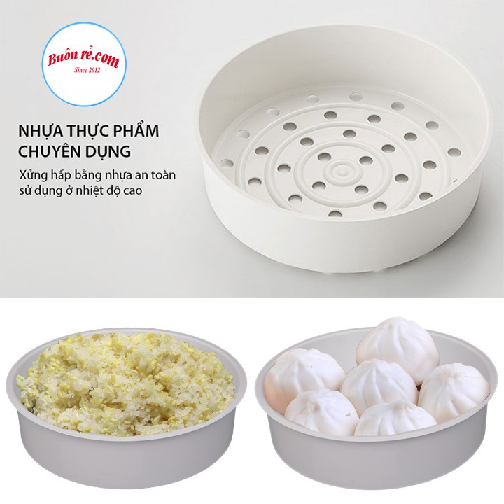 Khay hấp đồ ăn tròn nhựa Việt Nhật hình tròn (MS 2331/5615) - Xửng hấp bánh bao, xôi, caramen tiện lợi 01231