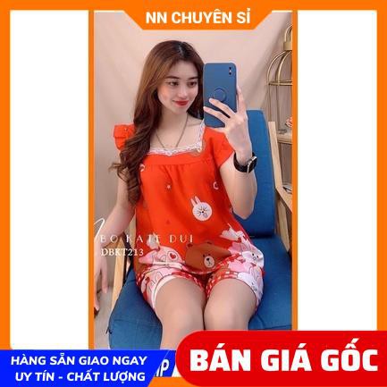 Đồ bộ nữ mặc nhà  chất kate mềm mịn mát in hình hoạt hình dễ thương BKT kate đùi tổng hợp