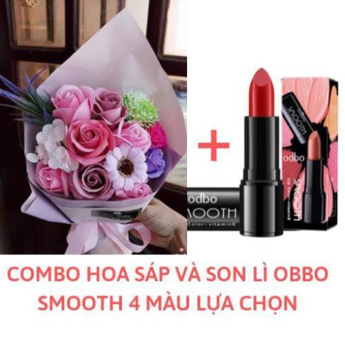 Hoa Sáp Thơm Tặng Kèm Son Lì ODBO Smooth và TẶNG HỘP ĐỰNG [HÀNG SẴN KÈM ẢNH THẬT] - FREESHIP