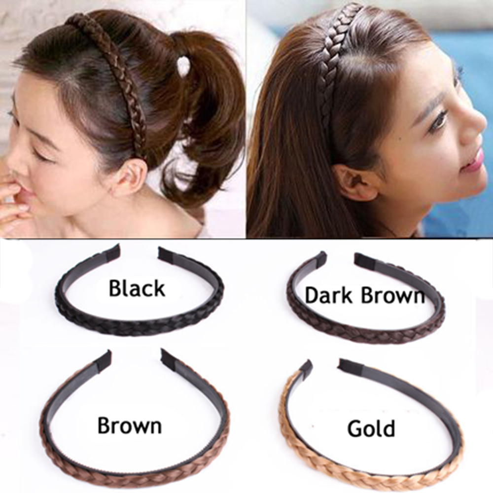 Băng Đô Tóc Giả Thắt Bím Thời Trang Dành Cho Nữ