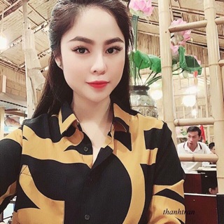 Áo sơmi vạt lệch chất lụa