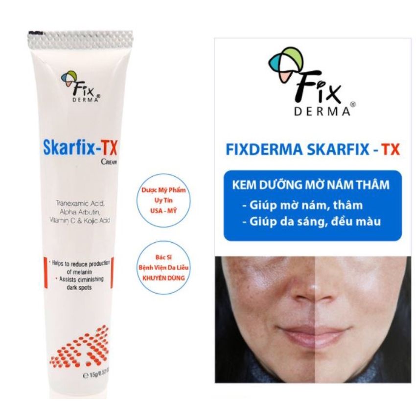 Kem giảm thâm nám tàn nhang Fixderma Skarfix, kem dưỡng sáng da mờ thâm đỏ