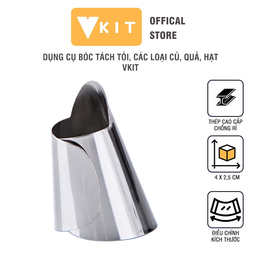 Dụng cụ bóc tách vỏ tỏi các loại củ, quả, hạt bằng thép không gỉ VKIT