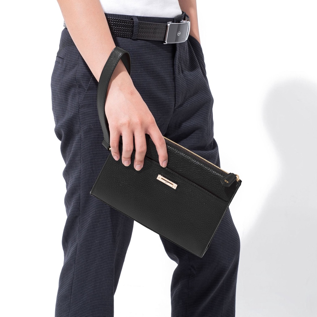 Clutch Cầm Tay Da Bò Nam Cao Cấp Có Quai Cầm Màu Đen, Nâu WT Leather PYRAMID-A5