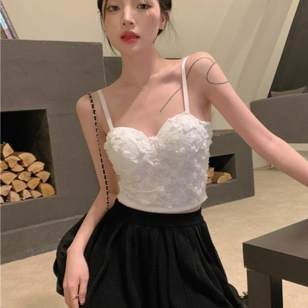 Áo bra ren mút mỏng - Áo croptop nữ ống ren hoa hồng thêu mềm mại thông thoáng siêu xinh Bellar B1905